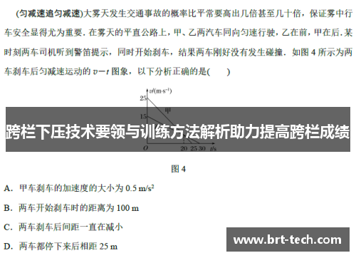 跨栏下压技术要领与训练方法解析助力提高跨栏成绩